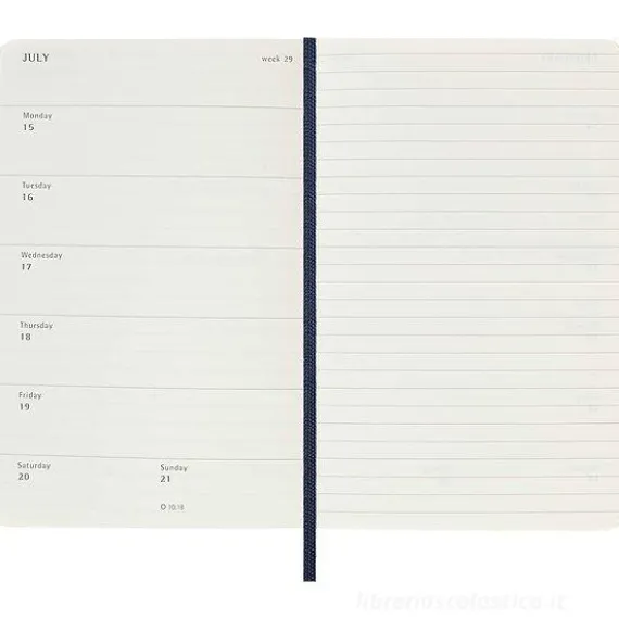 Moleskine 18 mesi - Agenda settimanale blu zaffiro - Pocket copertina morbida 2023-2024