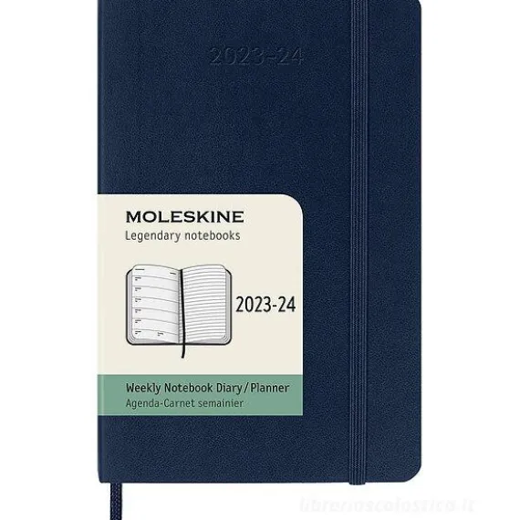 Moleskine 18 mesi - Agenda settimanale blu zaffiro - Pocket copertina morbida 2023-2024