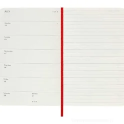Moleskine 18 mesi - Agenda settimanale rosso scarlatto - Pocket copertina morbida 2023-2024