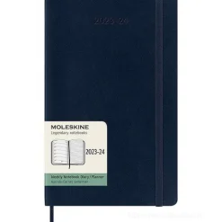 Moleskine 18 mesi - Agenda settimanale blu zaffiro - Large copertina morbida 2023-2024