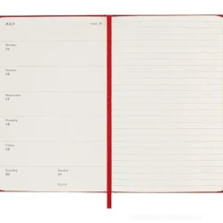 Moleskine 18 mesi - Agenda settimanale rosso scarlatto - Pocket copertina rigida 2023-2024