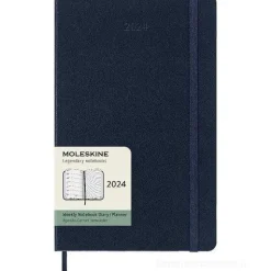 Moleskine 12 mesi - Agenda settimanale blu zaffiro - Large copertina rigida 2024