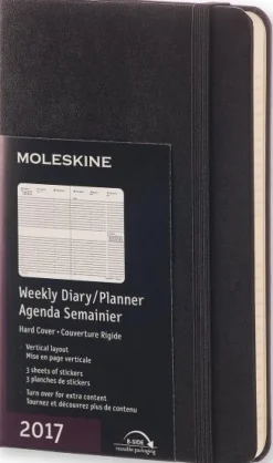 Moleskine 12 mesi - Agenda settimanale verticale nera – Pocket Copertina rigida 2017