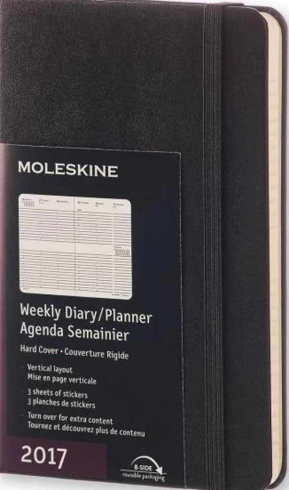 Moleskine 12 mesi - Agenda settimanale verticale nera – Pocket Copertina rigida 2017