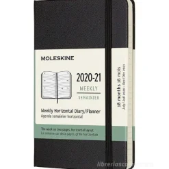 Moleskine 18 mesi - Agenda settimanale orizzontale nero - Pocket copertina rigida 2020-2021
