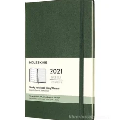 Moleskine 12 mesi - Agenda settimanale verde mirto - Large copertina rigida 2021