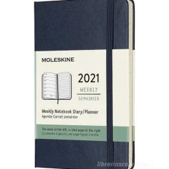 Moleskine 12 mesi - Agenda settimanale blu zaffiro - Pocket copertina rigida 2021