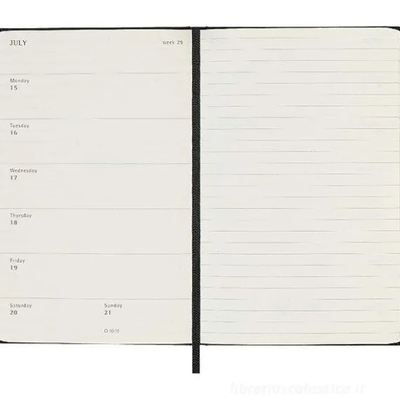 Moleskine 12 mesi - Agenda settimanale nero - Pocket copertina rigida 2024