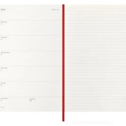 Moleskine 12 mesi - Agenda settimanale rosso scarlatto - Large copertina morbida 2026