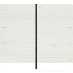 Moleskine 12 mesi - Agenda settimanale orizzontale nero - Pocket copertina morbida 2024
