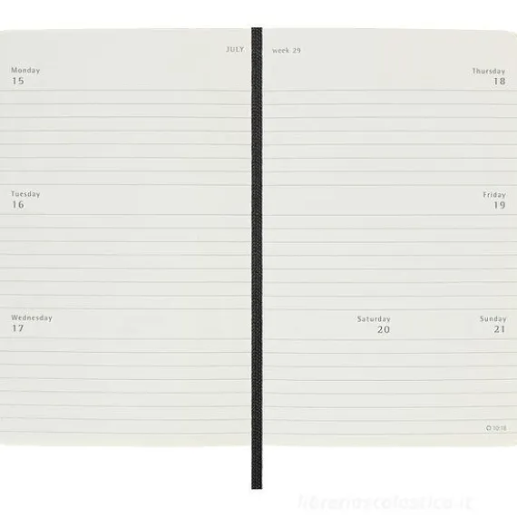 Moleskine 12 mesi - Agenda settimanale orizzontale nero - Pocket copertina morbida 2024