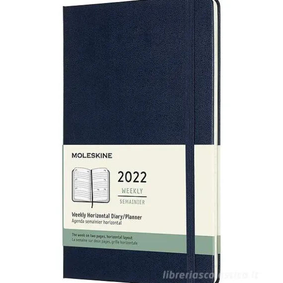Moleskine 12 mesi - Agenda settimanale blu zaffiro - Large copertina rigida 2022