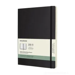Moleskine 18 mesi - Agenda settimanale nera - Extra large copertina morbida 2018-2019