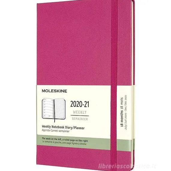 Moleskine 18 mesi - Agenda settimanale rosa bouganvillea - Large copertina rigida 2020-2021