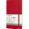 Moleskine 12 mesi - Agenda settimanale orizzontale rosso scarlatto - Large copertina morbida 2021