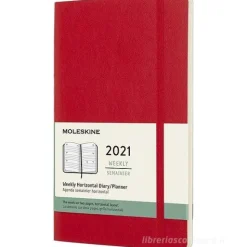 Moleskine 12 mesi - Agenda settimanale orizzontale rosso scarlatto - Large copertina morbida 2021