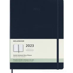 Moleskine 12 mesi - Agenda settimanale blu zaffiro - Extra Large copertina rigida 2023