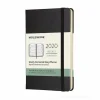 Moleskine 12 mesi - Agenda settimanale orizzontale nero - Pocket copertina rigida 2020