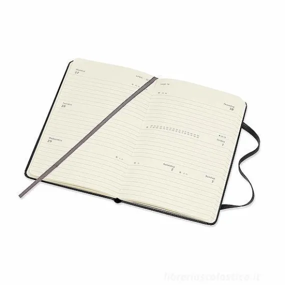 Moleskine 12 mesi - Agenda settimanale orizzontale nero - Pocket copertina rigida 2020