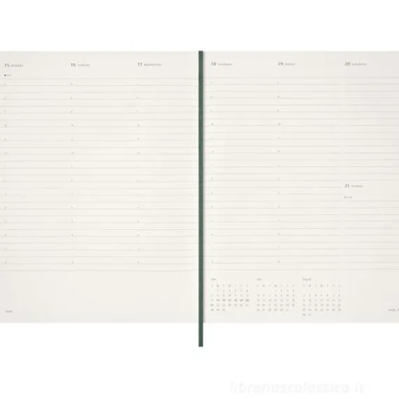 Moleskine 13 mesi - Agenda settimanale verticale Essential verde mirto - XXL copertina morbida 2026