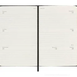 Moleskine 18 mesi - Agenda settimanale orizzontale nero - Pocket copertina rigida 2024-2025