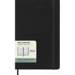 Moleskine 12 mesi - Agenda settimanale verticale nero - Large copertina rigida 2024