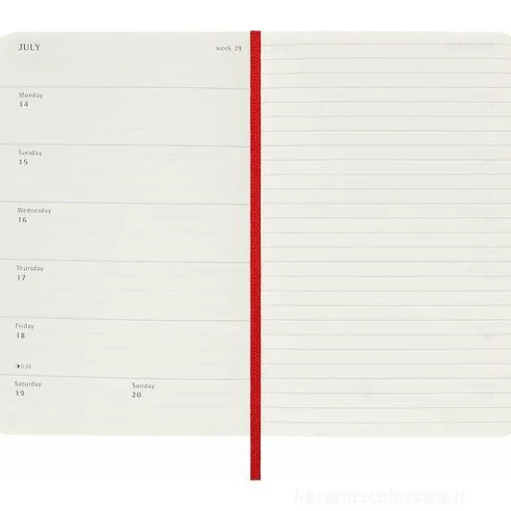 Moleskine 18 mesi - Agenda settimanale rosso scarlatto - Pocket copertina morbida 2024-2025