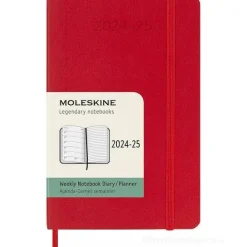 Moleskine 18 mesi - Agenda settimanale rosso scarlatto - Pocket copertina morbida 2024-2025