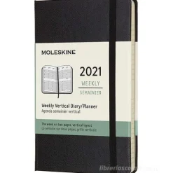 Moleskine 12 mesi - Agenda settimanale verticale nero - Pocket copertina rigida 2021