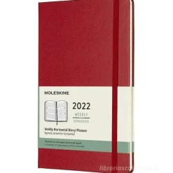 Moleskine 12 mesi - Agenda settimanale orizzontale rosso scarlatto - Large copertina rigida 2022