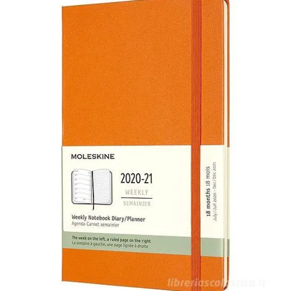 Moleskine 18 mesi - Agenda settimanale arancio cadmio - Large copertina rigida 2020-2021