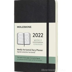 Moleskine 12 mesi - Agenda settimanale orizzontale nero - Pocket copertina morbida 2022