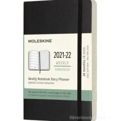 Moleskine 18 mesi - Agenda settimanale nero - Pocket copertina morbida 2021-2022
