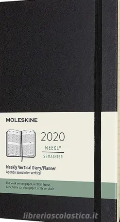 Moleskine 12 mesi - Agenda settimanale verticale nero - Large copertina rigida 2020