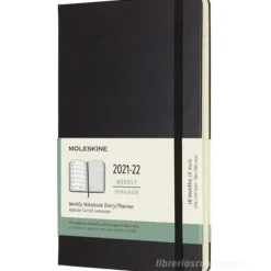 Moleskine 18 mesi - Agenda settimanale nero - Large copertina rigida 2021-2022