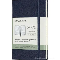 Moleskine 12 mesi - Agenda settimanale orizzontale blu - Pocket copertina rigida 2020