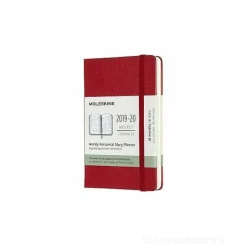 Moleskine 18 mesi - Agenda settimanale orizzontale rossa - Pocket copertina rigida 2019-2020