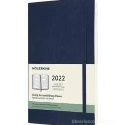 Moleskine 12 mesi - Agenda settimanale orizzontale blu zaffiro - Large copertina morbida 2022