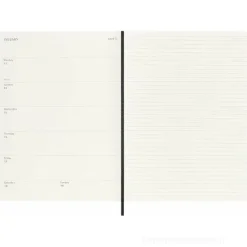 Moleskine 18 mesi - Agenda settimanale nera - Extra Large copertina morbida 2024-2025