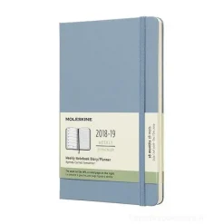 Moleskine 18 mesi - Agenda settimanale azzurra - Large copertina rigida 2018-2019