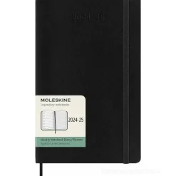 Moleskine 18 mesi - Agenda settimanale nera - Large copertina morbida 2024-2025