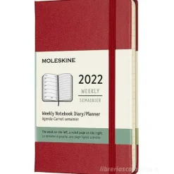 Moleskine 12 mesi - Agenda settimanale rosso scarlatto - Pocket copertina rigida 2022