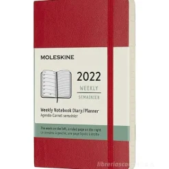 Moleskine 12 mesi - Agenda settimanale rosso scarlatto - Pocket copertina morbida 2022