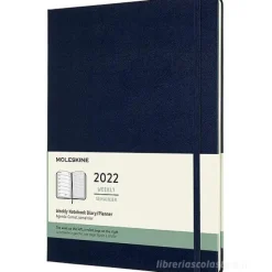 Moleskine 12 mesi - Agenda settimanale blu zaffiro - Extra Large copertina rigida 2022