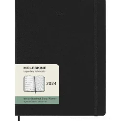 Moleskine 12 mesi - Agenda settimanale nero - Extra Large copertina rigida 2024