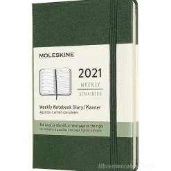 Moleskine 12 mesi - Agenda settimanale verde mirto - Pocket copertina rigida 2021