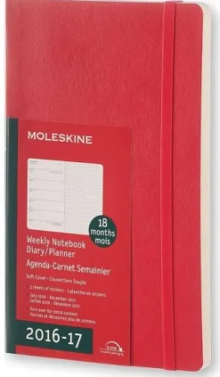 Moleskine 18 mesi - Agenda settimanale rossa - Large Copertina morbida 2016-2017
