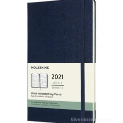 Moleskine 12 mesi - Agenda settimanale orizzontale blu zaffiro - Large copertina rigida 2021