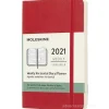 Moleskine 12 mesi - Agenda settimanale orizzontale rosso scarlatto - Pocket copertina morbida 2021