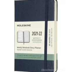 Moleskine 18 mesi - Agenda settimanale blu zaffiro - Pocket copertina rigida 2021-2022